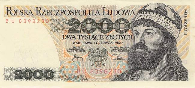 2000 Zloty Polen p147c 1982